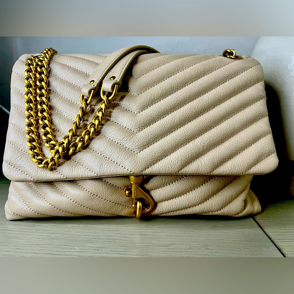 ✨Rebecca Minkoff ✨Edie Flap convertible shoulder bag:Sand Dune LIKE NEW